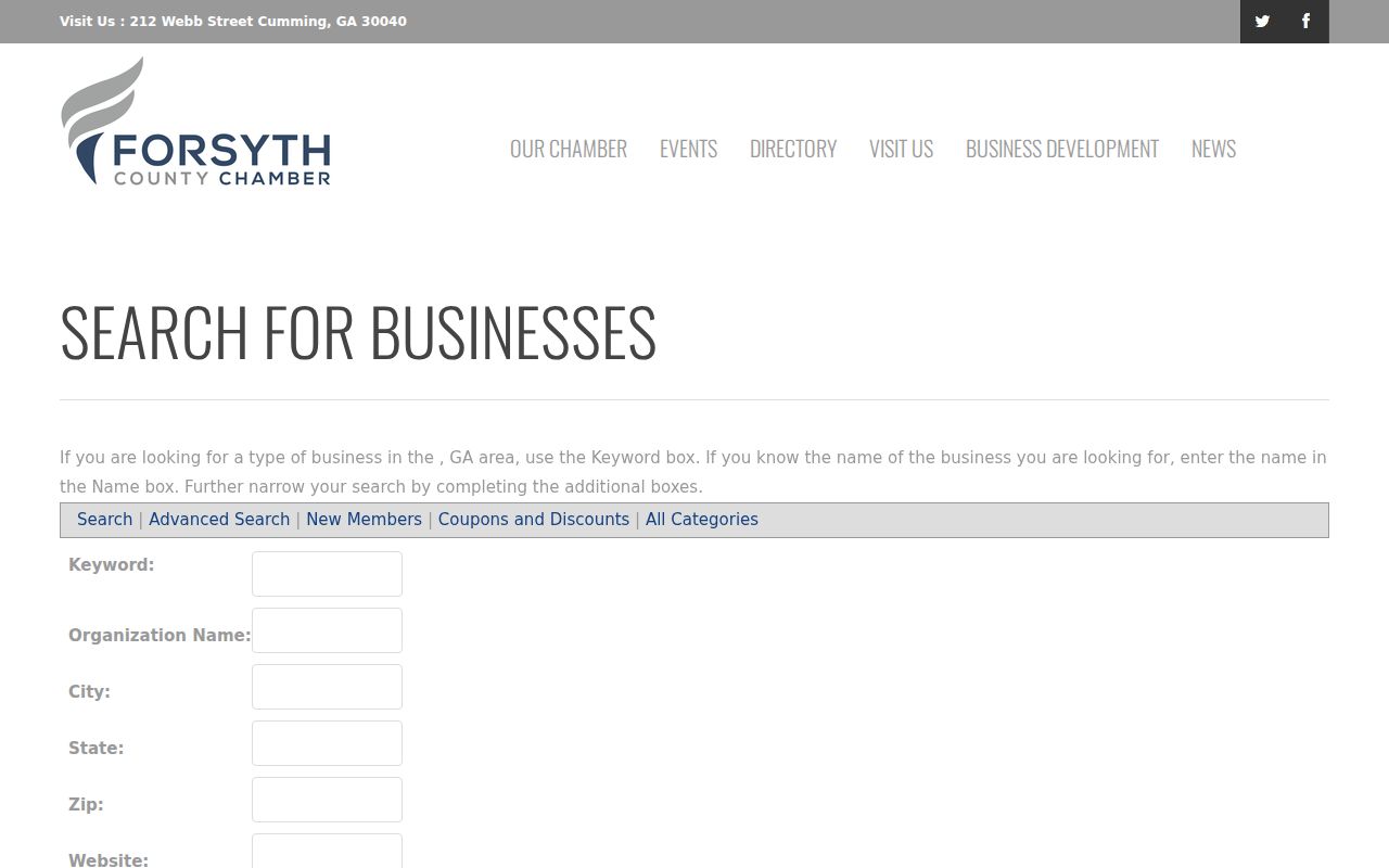 Forsyth County people directories in the chamber business search