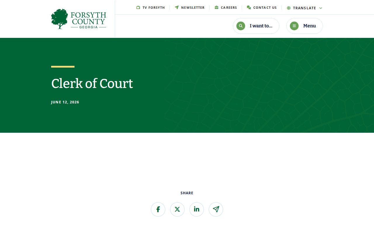 Forsyth County public records Clerk of Court gateway