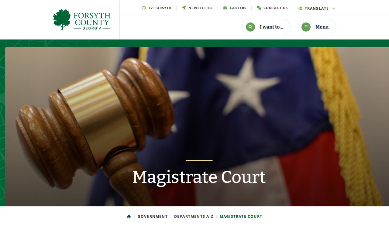 Forsyth County public records Magistrate Court page